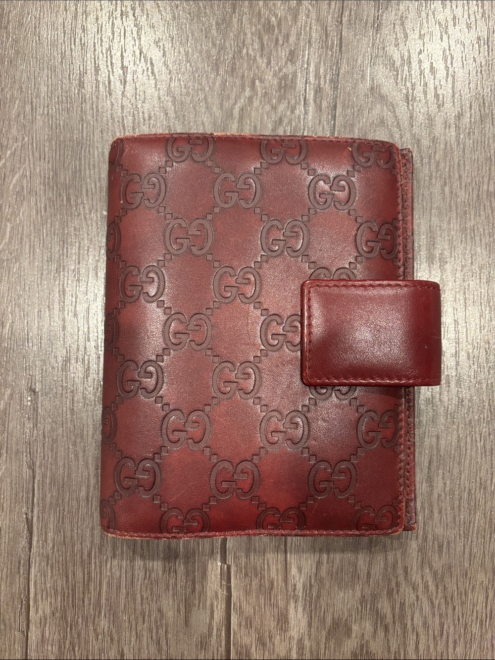 Authentic Gucci Guccissima Leather Agenda/Planner Cover – Burgundy